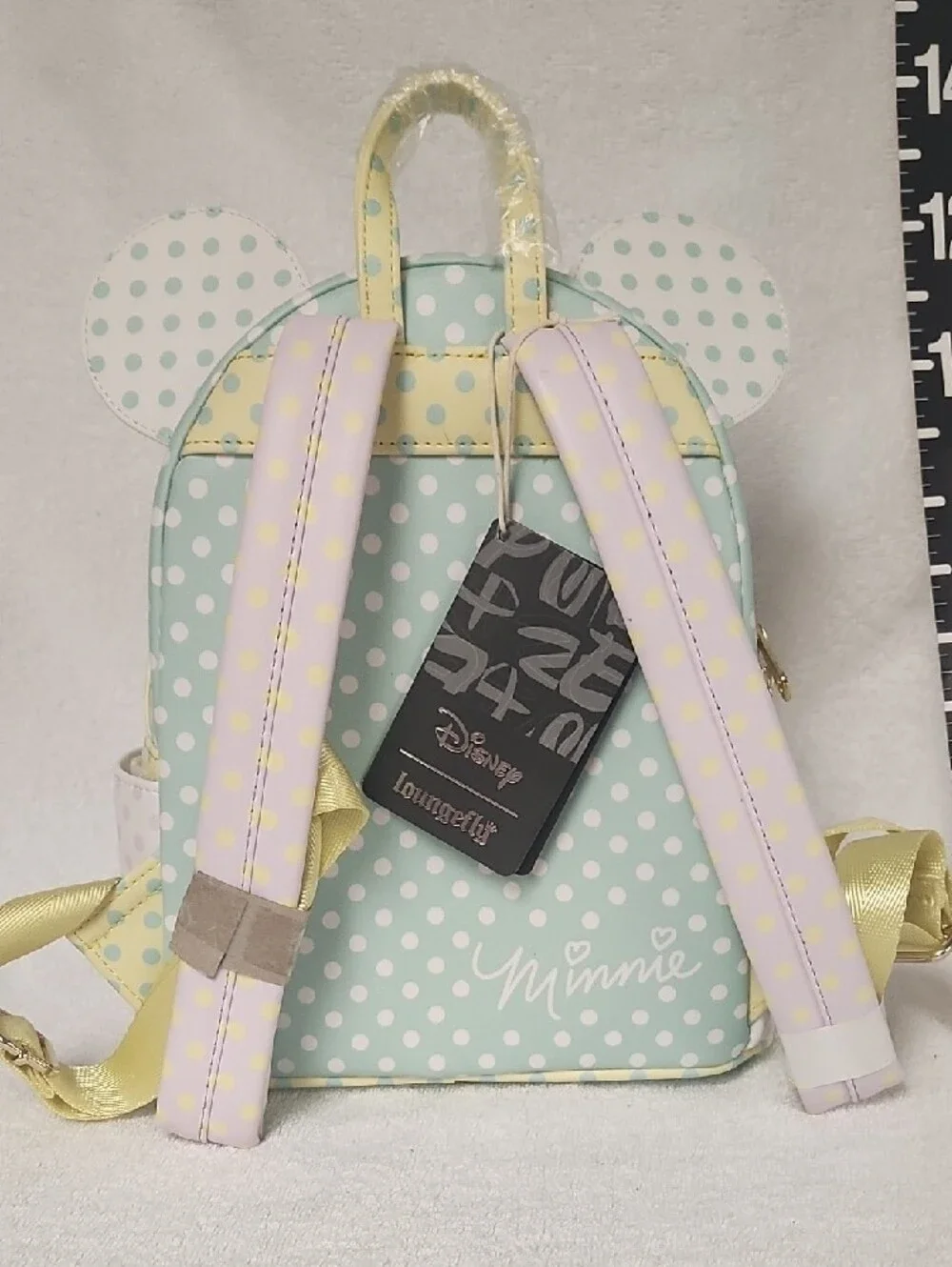 Loungefly Mint Green & Lilac Polka Dot Minnie Mouse Mini Backpack With Bow